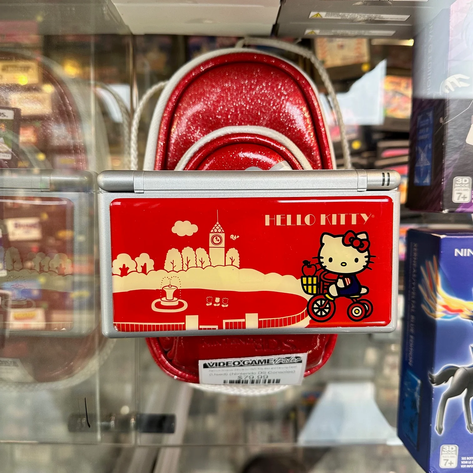 Platinum Nintendo DS Lite (w/ Hello Kitty Skin and Carrying Case) - (Used) (Nintendo DS Consoles)